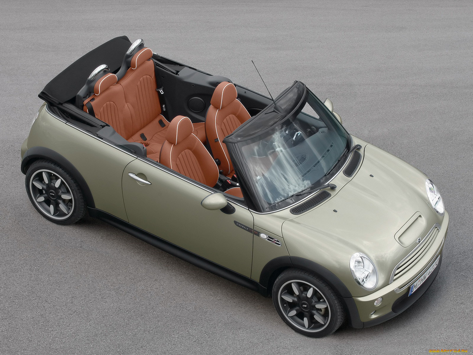 2007, mini, convertible, sidewalk, 